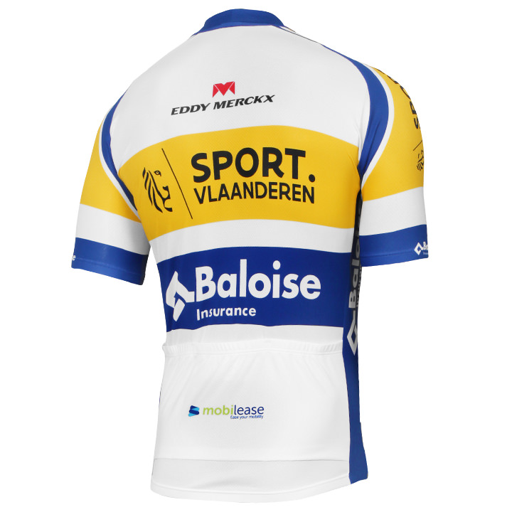 Abbigliamento Topsport Vlaanderen 2017 Manica Corta e Pantaloncino Con Bretelle bianco - Clicca l'immagine per chiudere